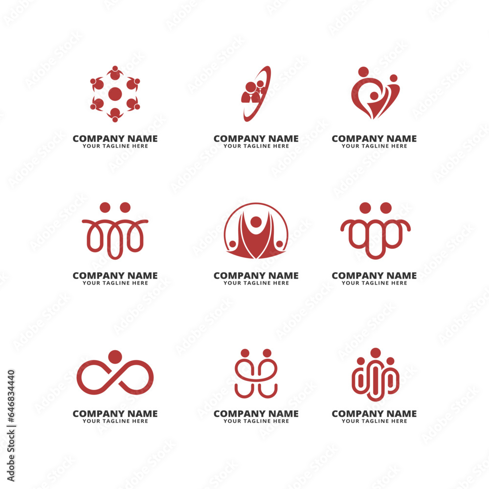 set of logo community peole vector illustration