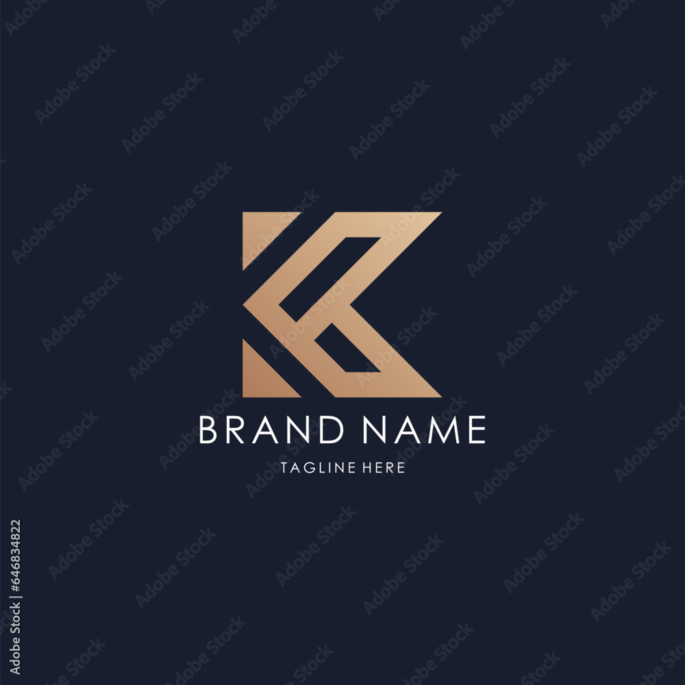 letter K logo monogram initial line design vector luxury golden style letter K logo monogram initial line design vector luxury golden style