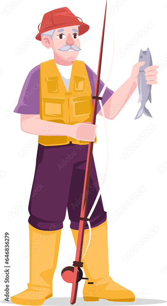 Grandpa is fishing Grandpa is fishing