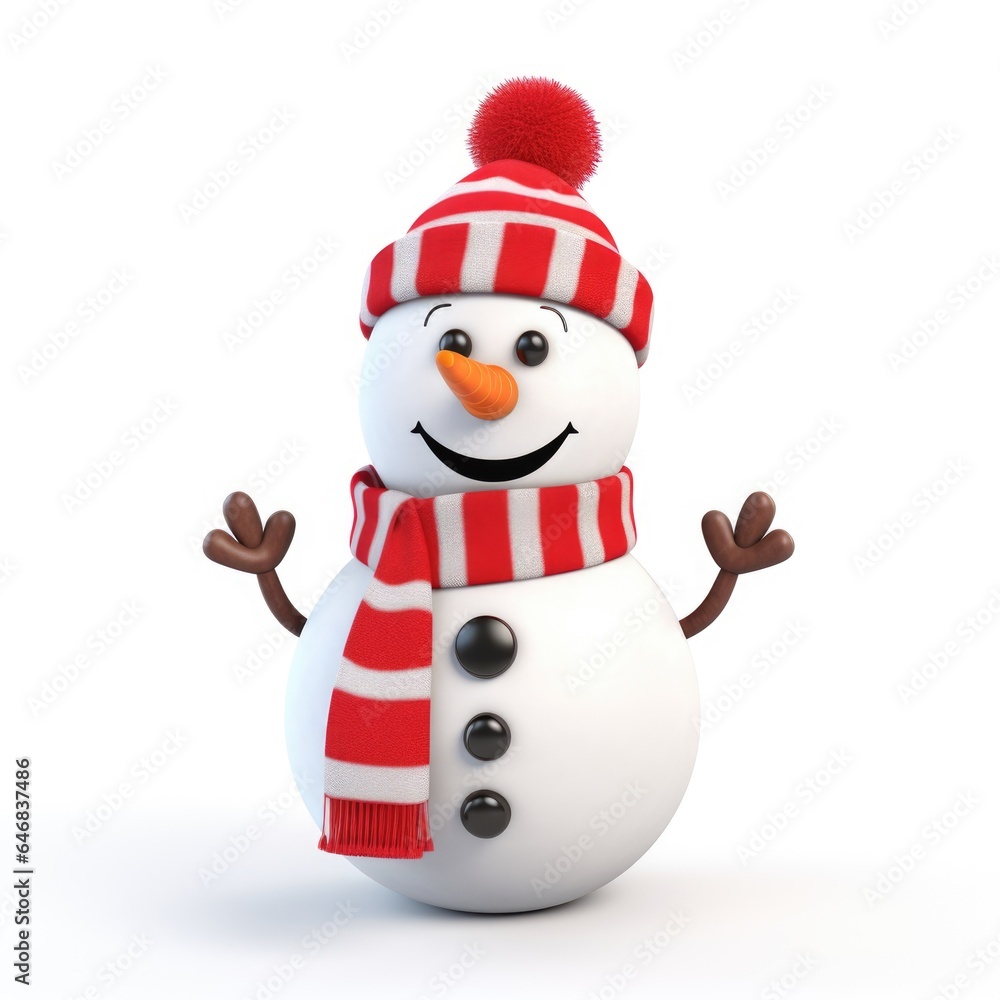 Snowman on an empty background.