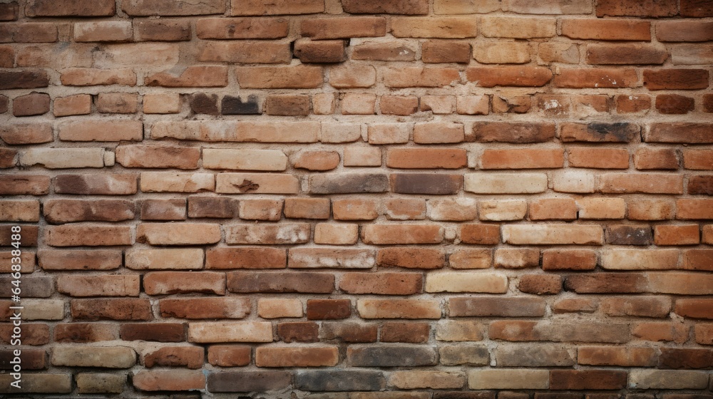 Weathered brick wall with natural lighting, textured surface, aged vintage look. Rustic and old architecture, urban background with abstract pattern. Decay, wear and grunge add roughness and detail. Weathered brick wall with natural lighting, textured surface, aged vintage look. Rustic and old architecture, urban background with abstract pattern. Decay, wear and grunge add roughness and detail.