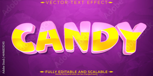 Candy text effect, editable sugar and sweet text style
