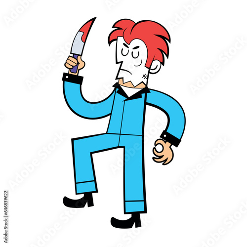 vector murderer mask cartoon halloween illustration isolated