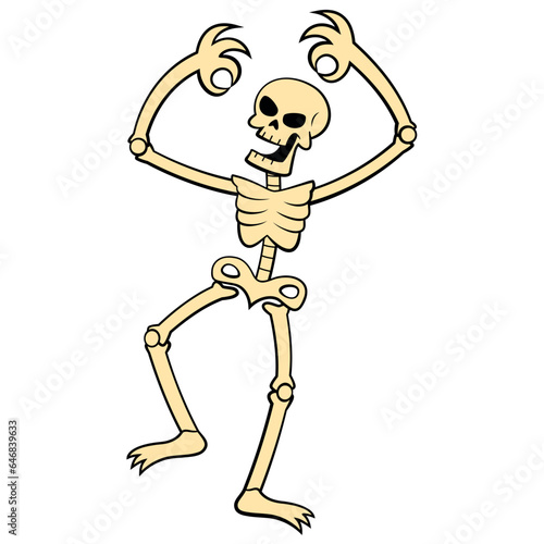 vector skeleton cartoon halloween illustration isolated