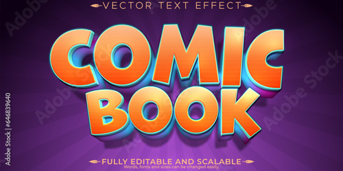 Comic book text effect, editable cartoon and kids text style