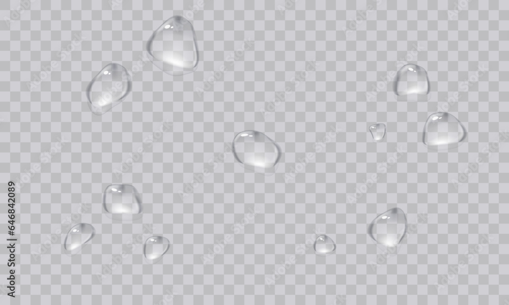 Vector Water Droplets. Png Droplets, Condensation On Glass, On Various 