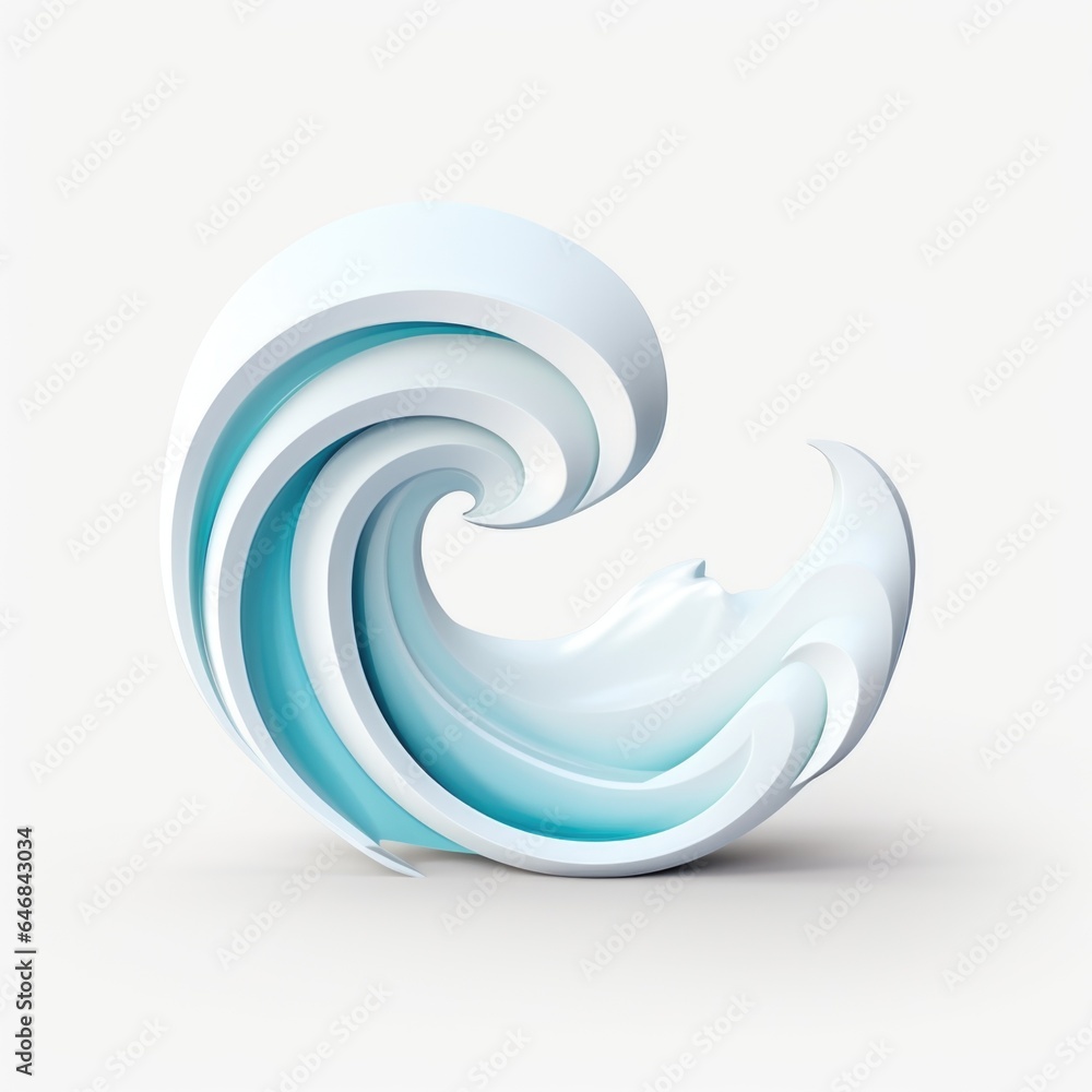 Wave mascot for a company 3D logo. Generative AI Wave mascot for a company 3D logo. Generative AI