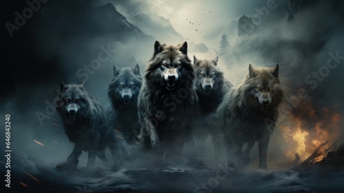 pack of wolves © Aliaksei