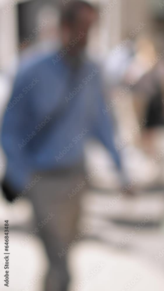 Multiethnic people on a sidewalk, commuters, New York City, vertical short video Multiethnic people on a sidewalk, commuters, New York City, vertical short video