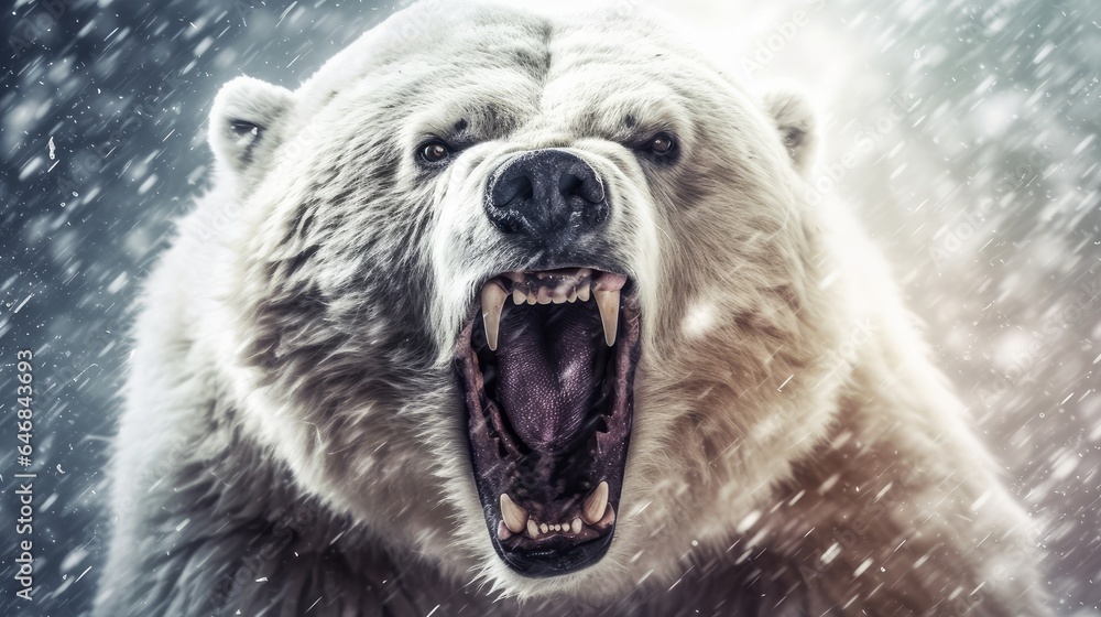 polar bear attacks - obrazy, fototapety, plakaty 