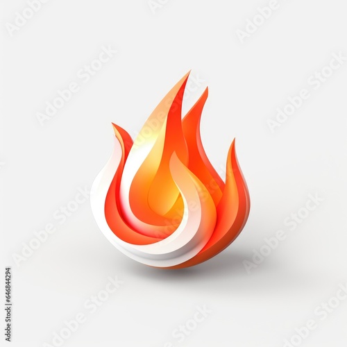 Fire mascot for a company 3D logo. Generative AI