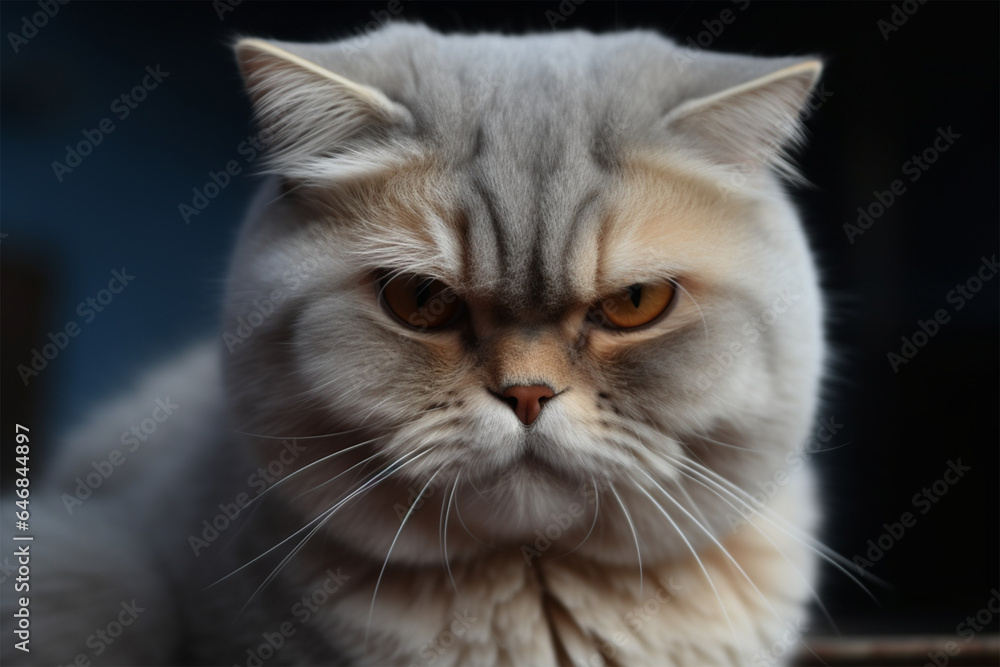 a cute cat with an angry face