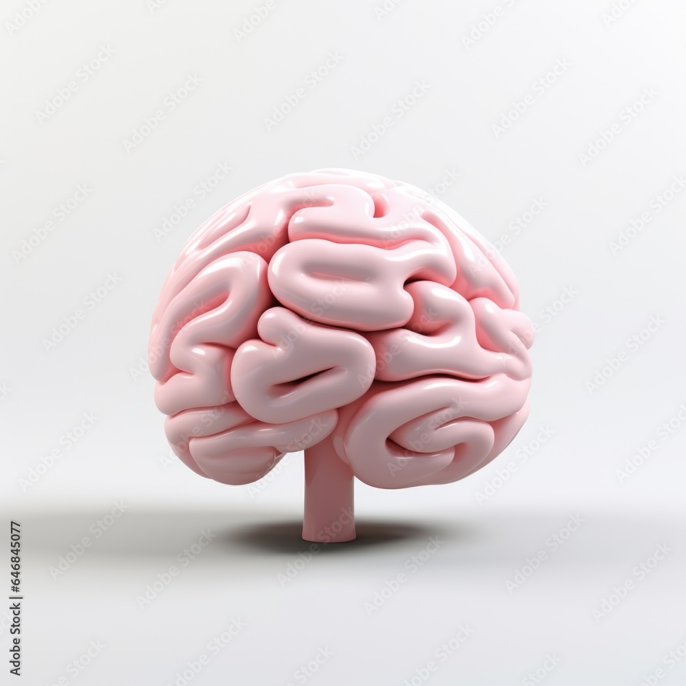 Human Brain mascot for a company 3D logo. Generative AI Human Brain mascot for a company 3D logo. Generative AI