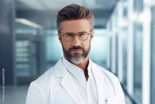 Caucasian Man Optometrist Backdrop Strong Generative AI