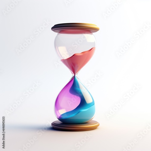 Hourglass mascot for a company 3D logo. Generative AI