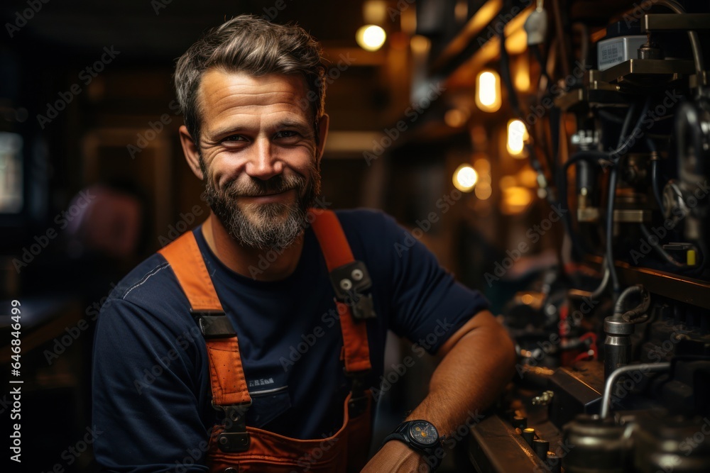 Caucasian Man Plumber Backdrop Scene Stylish Generative AI Caucasian Man Plumber Backdrop Scene Stylish Generative AI