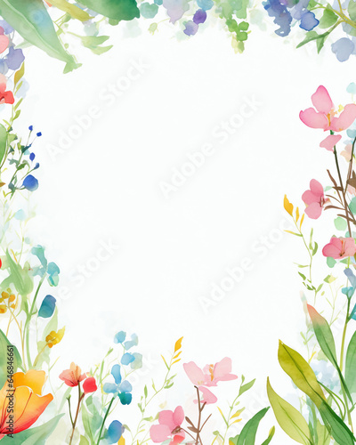 Watercolor of Sweet Pea flowers frames . Frame of social media post. Concept of flora background  celebration  party  wedding event and invitation.