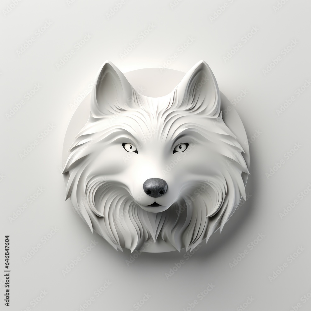 Wolf mascot for a company 3D logo. Generative AI