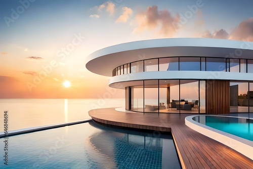 modern building with pool © Image Studio