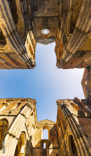 The Abbey of Saint Galgano (Abbazia di San Galgano), a Cistercian Monastery in Tuscany, Italy