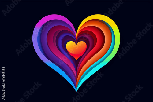 Wallpaper Mural Heart made with pride colors in a black background Torontodigital.ca