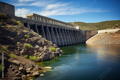 The Big hydroelectric farm at the lake. photo