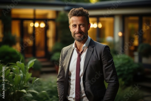 Wallpaper Mural Caucasian Man Real Estate Agent Backdrop Impressive Generative AI Torontodigital.ca