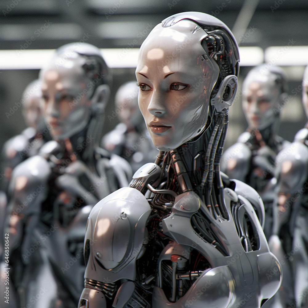 Beautiful woman robot, on a light background, modern technology. Beautiful woman robot, on a light background, modern technology.
