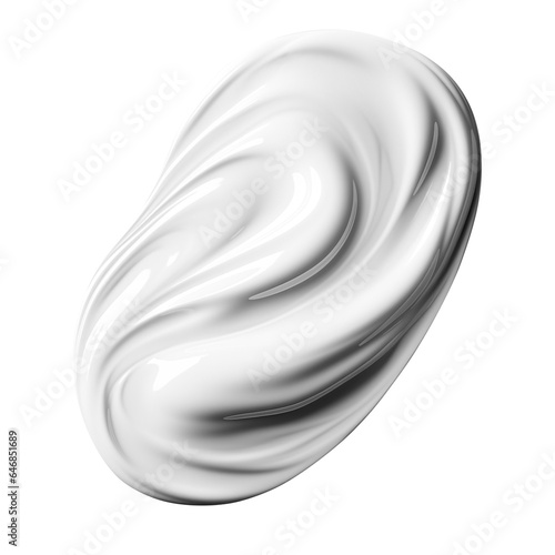 Texture of white cosmetic cream. A smear of lotion on a transparent background. Beauty skin care. Splash of cream. © Irina Sharnina