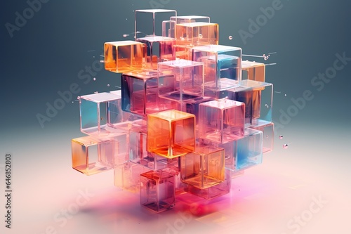 Transparent layers Disperse cube not too many abstract background.