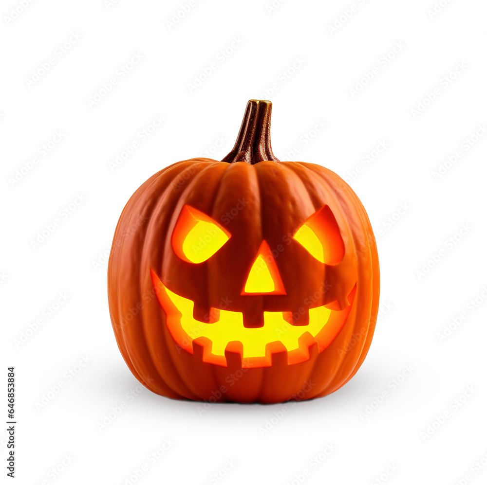 Obraz premium Halloween pumpkin with lighting inside.