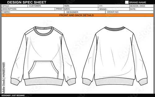 MEN SWEATSHIRT FLAT SKETCH FASHION TEMPLATE TECHNICAL DRAWING ILLUSTRATION.zip