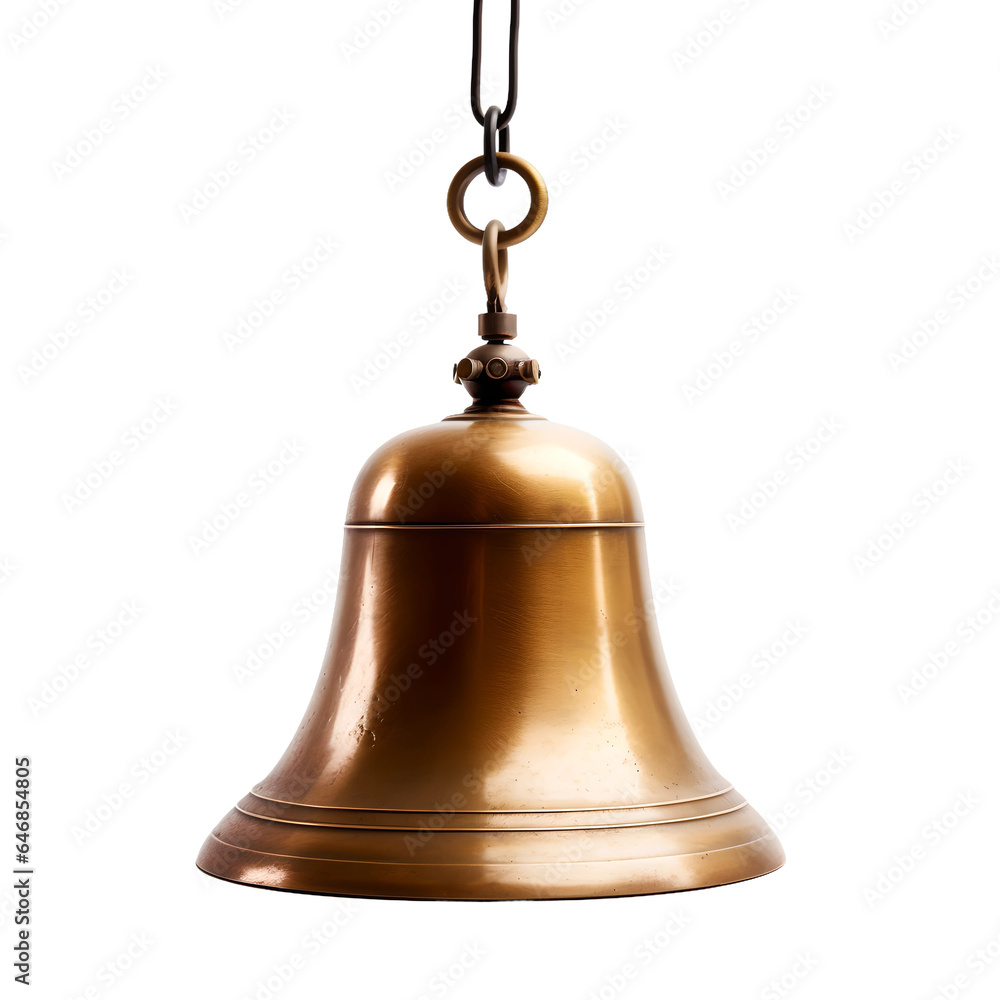 bell made of copper, isolated on transparent background, Generative AI bell made of copper, isolated on transparent background, Generative AI