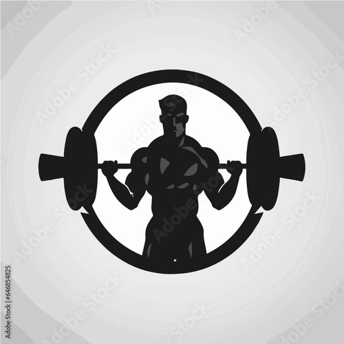 man with barbell as gym logo