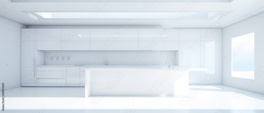 Pure white minimalistic kitchen concept. Pure white minimalistic kitchen concept.