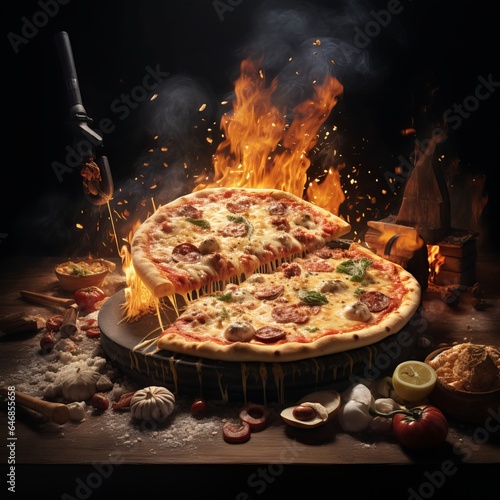 Savory Delights  Tempting Images of Pizza in the Food Category