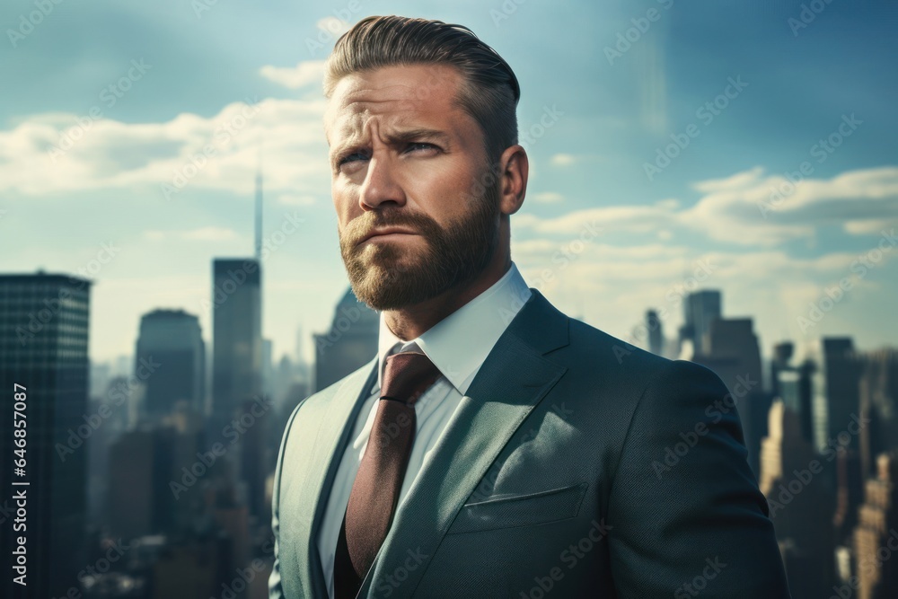 Caucasian Man Undercover Agent Backdrop Handsome Generative AI