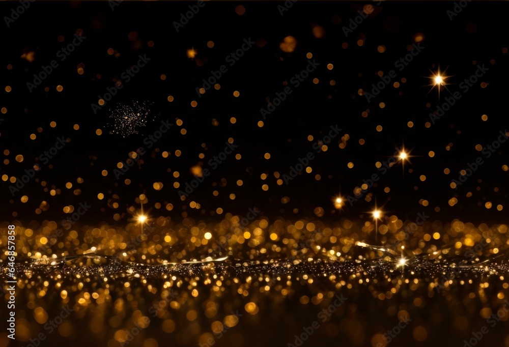 Shiny glitter abstract background with Golden lights on dark orange brown colors. AI Generative Shiny glitter abstract background with Golden lights on dark orange brown colors. AI Generative