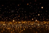Shiny glitter abstract background with Golden lights on dark orange brown colors. AI Generative