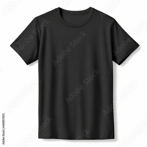 Black T Shirt Mockup isolated on white background. AI Generative
