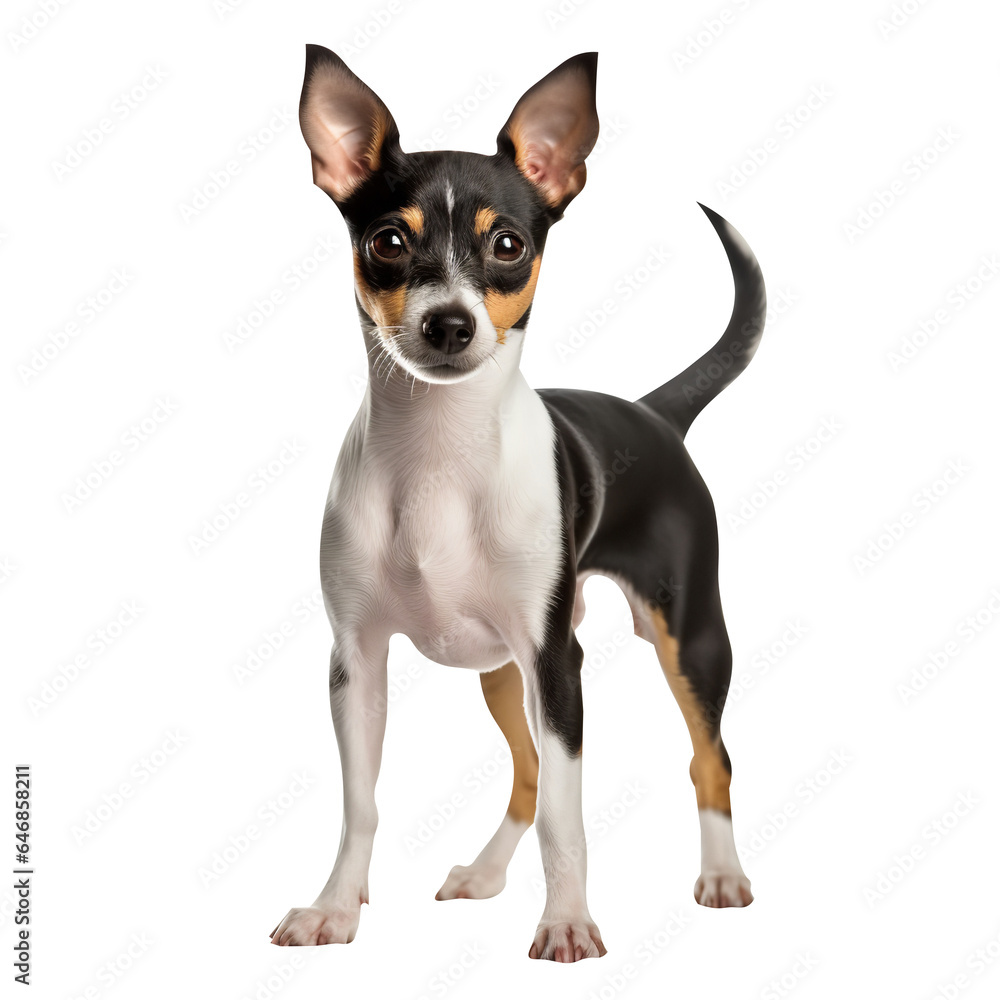 Jack Russell Terrier standing against white background Jack Russell Terrier standing against white background