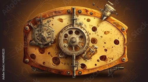 steampunk, backgrounds, industrial, vintage, retro, gears, machinery, clockwork, Victorian, technology, gears and cogs, mechanical, grunge, steam-powered, fantasy, industrial generative ai