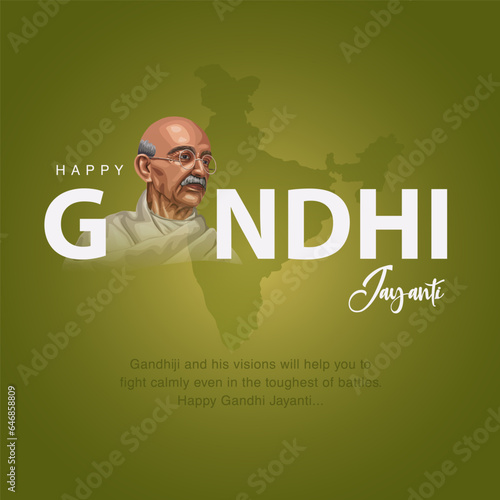 2nd October Happy gandhi jayanti. indian Freedom Fighter Mahatma Gandhi he is known as Bapu. abstract vector illustration design