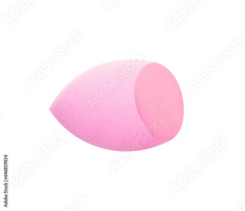 Close up soft pink makeup sponge isolated