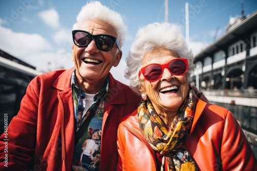 Seniors are happy, old people have fun and enjoy life. Pension. well-deserved rest, retirement, outdoor recreation, healthy lifestyle, relaxation , joy happy smiles and laughter