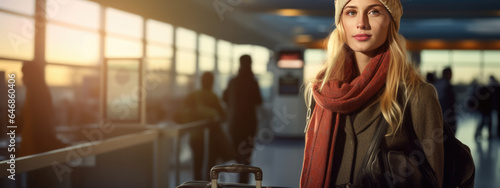 Portrait of a young woman in the airport
