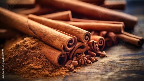 Fotografija Cinnamon - An Essential Spice in Global Kitchens with Generative AI