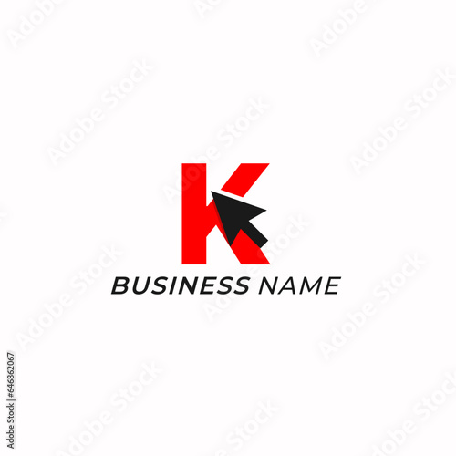 Free Download logo design combine letter K and mouse arrow - GFXLoad