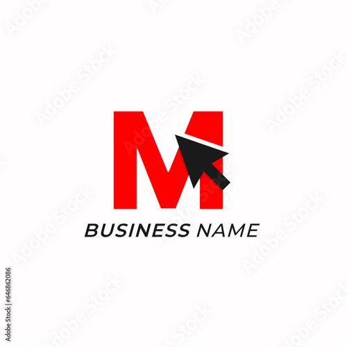 Free Download design logo creative letter M and arrow click - GFXLoad