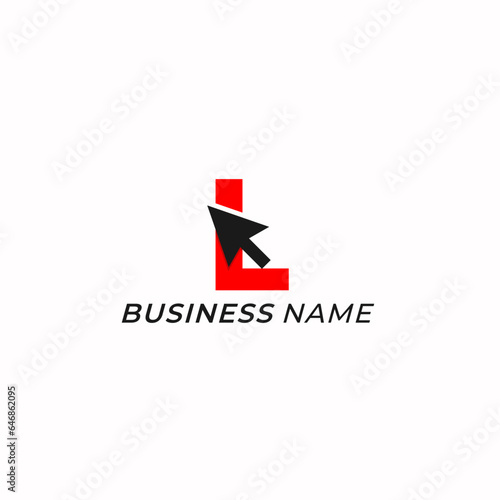 Free Download logo design combine letter L and arrow click - GFXLoad